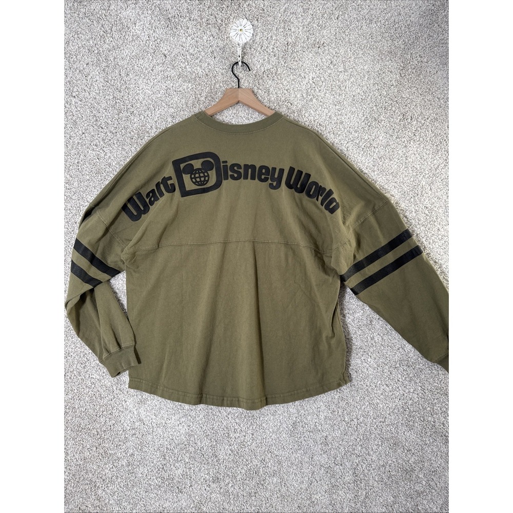 Walt Disney World Spirit‎ Jersey Shirt Adult Large Army Green Pullover Mickey